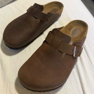 Birkenstock Brown Leather Slip-On Loafers